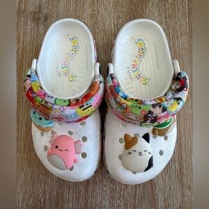 CROCS White Kids Clogs with Cartoon Charms